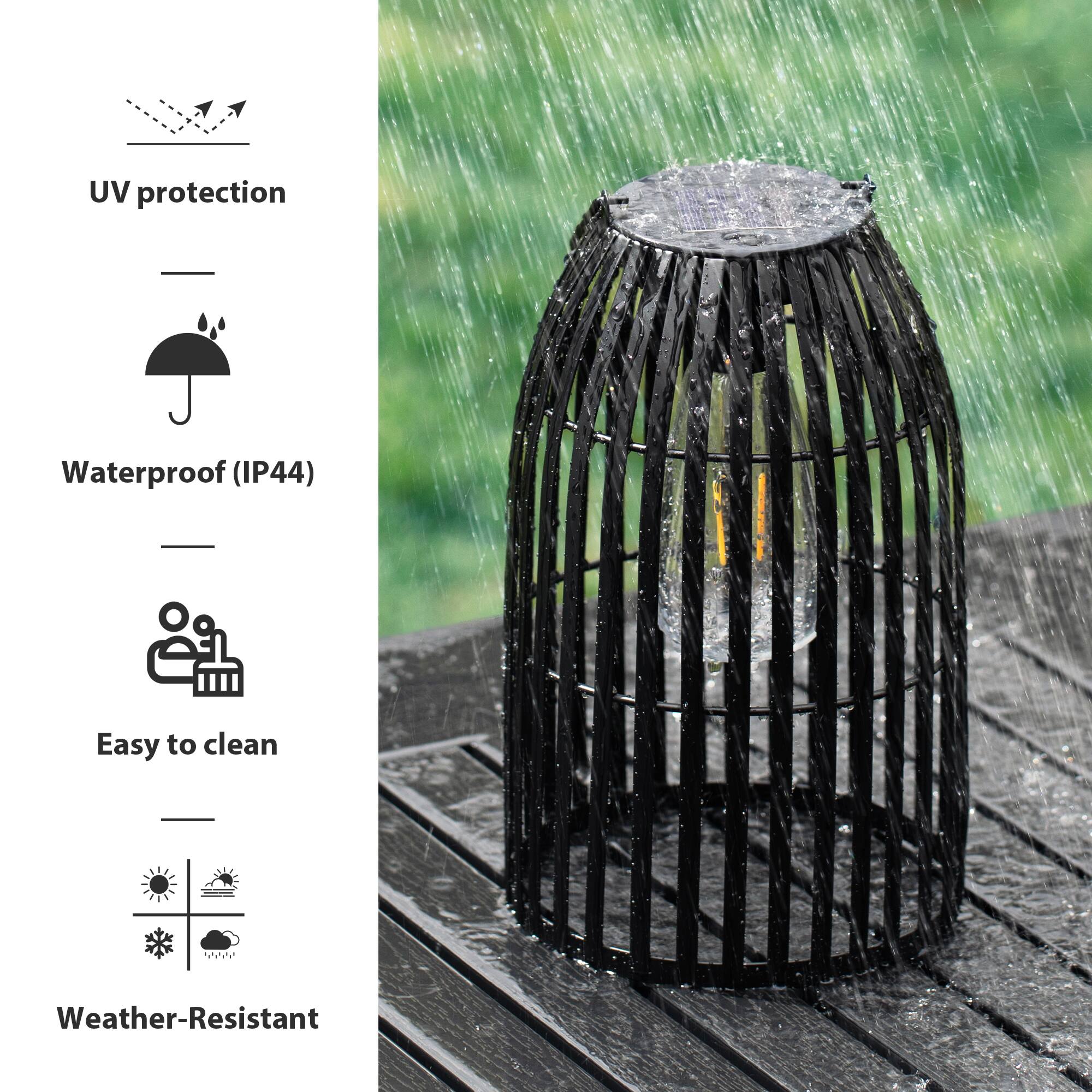 Glitzhome® 9.75" Metal Woven Solar Powered Hanging Lantern